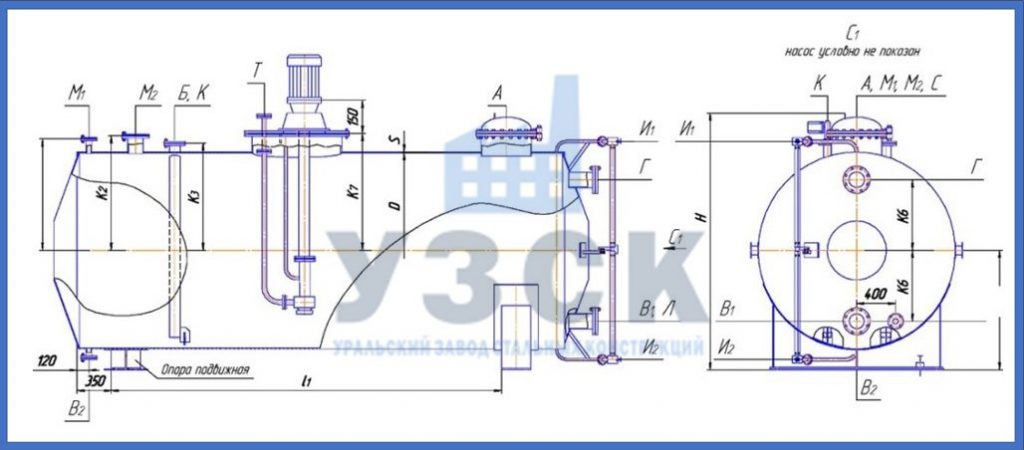 Чертеж емкости ГКК в Севастополе